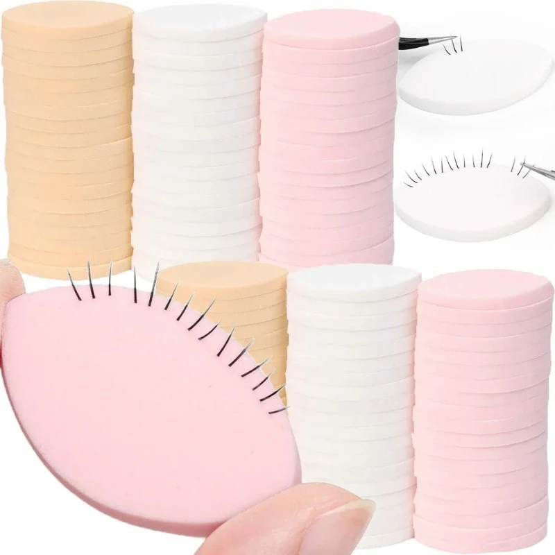 20/100pcs False Eyelash Pads Reusable Mapping Makeup Puffs Training Eyelash Extensions Tool Practicing Eyelash Extension Sponge
