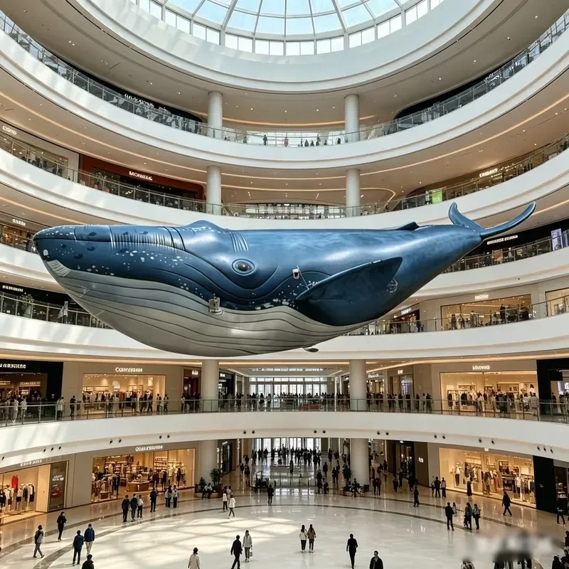 Air-tight Giant RC Inflatable Whale Remote Control Blimp Hanging Inflatable Flying Whale Airship Balloon Advertising