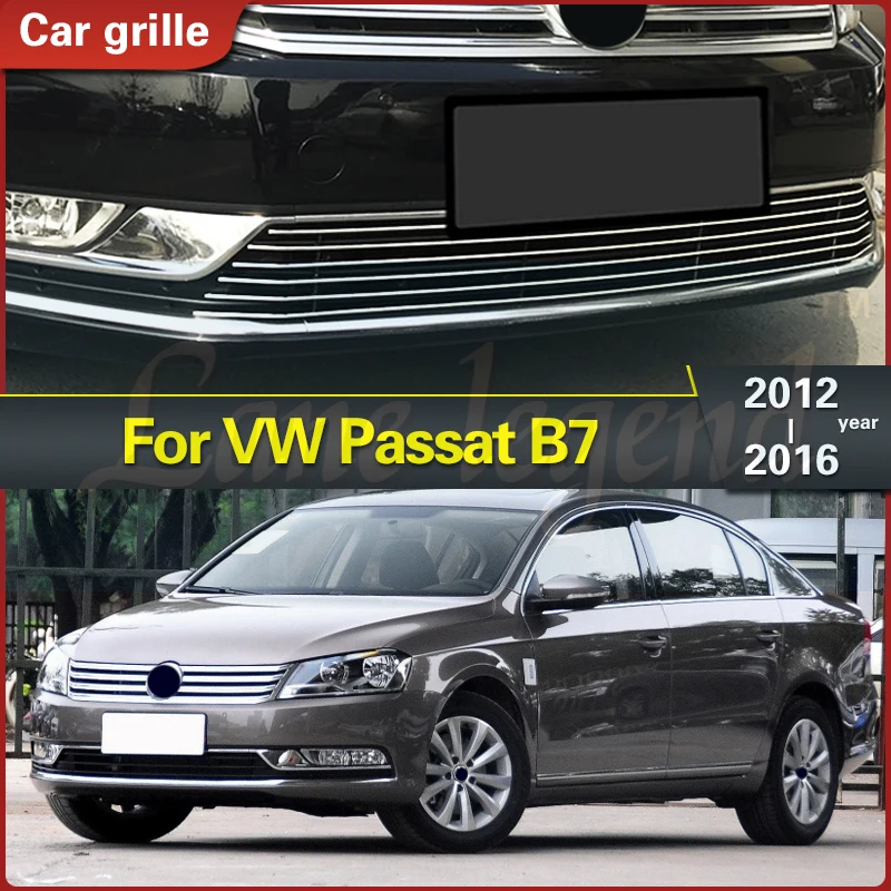 

For Volkswagen VW Passat B7 2012-2016 Stainless Steel Front Lower Grill Grille Cover Trims Refit Racing Grill Car Grille