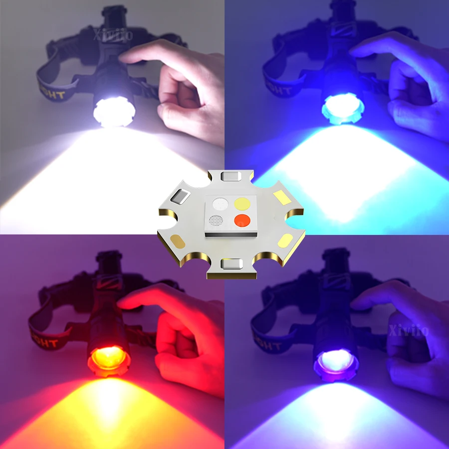 2025 أحدث مصابيح أمامية مستشعر مستشعر عالية من مصابيح الإضاءة أربع مصابيح مصباح أمامي قابلة لإعادة الشحن 4