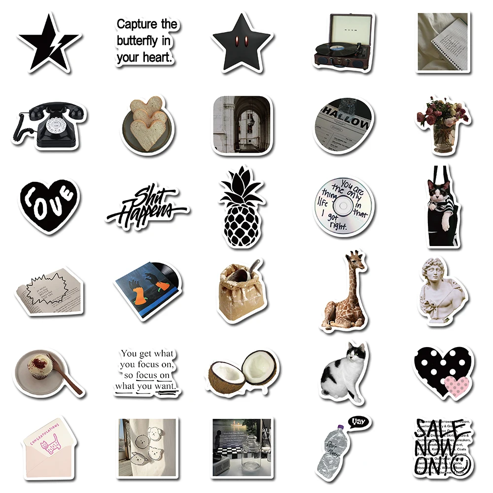 60PCS Modern Fashion 3D Classic Stickers Vintage For DIY Gift Notebook Luggage Motorcycle Laptop Refrigerator Decals Graffiti