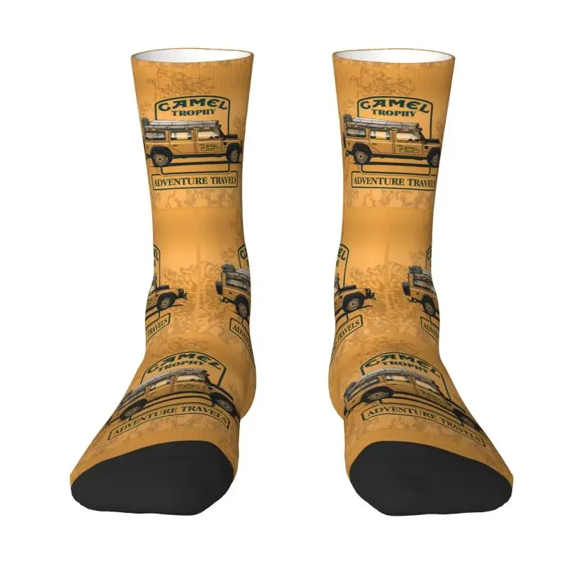 

Novelty Men's Camel Trophy Defender 110 Dress Socks Unisex Comfortable Breathable Warm 3D Print Crazy Crew Socks