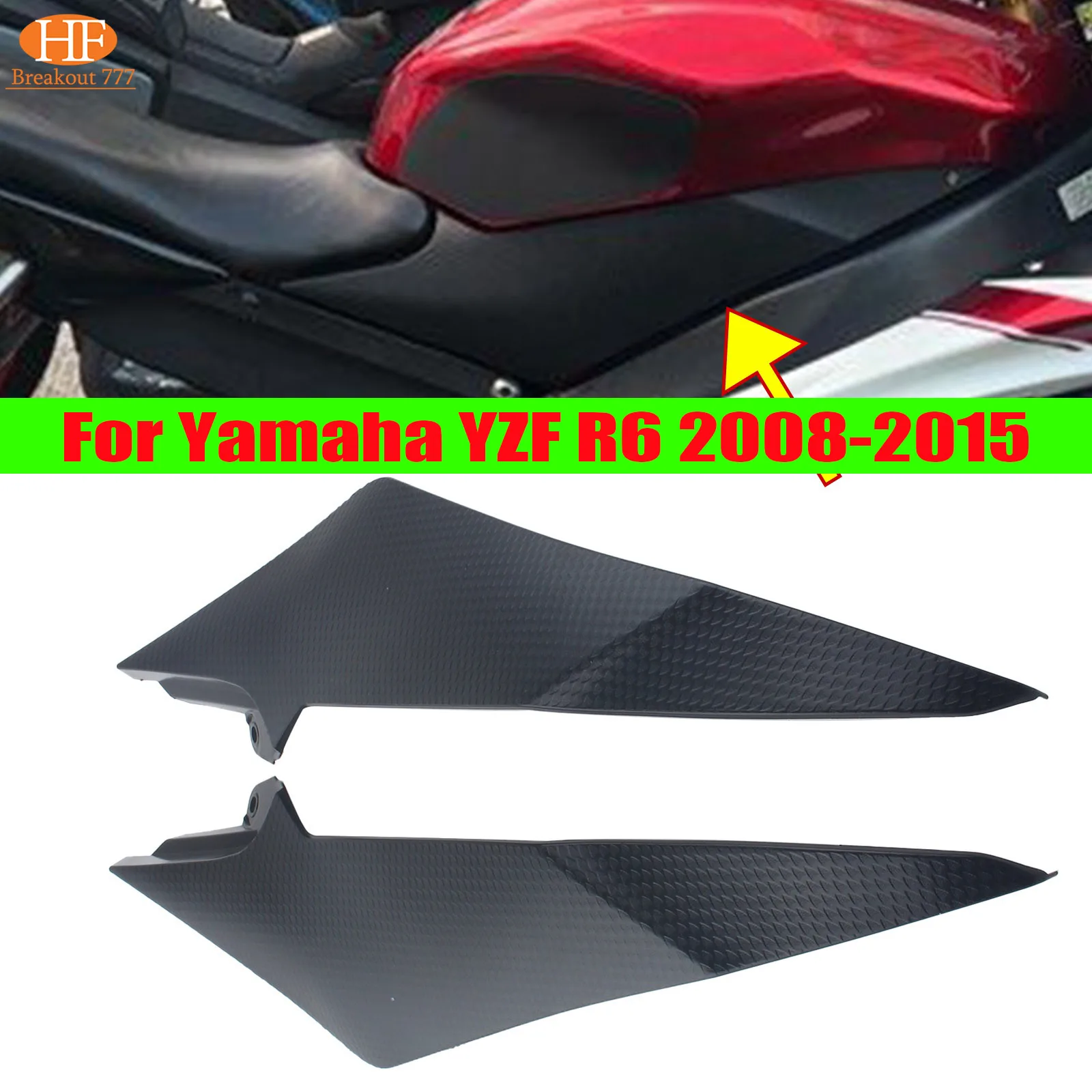 

L&R Cowl Fairing Gas Tank Side Cover Panel Trim Fits For Yamaha YZF R6 2008 2009 2010 2011 2012 2013 2014 2015