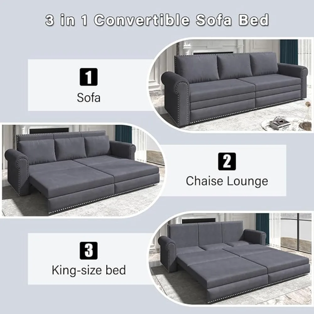 Sofá Loveseat, sofá-cama removível king size de 93,7