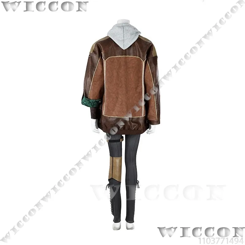 

a7d@Alma ‌ Monster Game Hunter Wilds Receptionist Cosplay Costume Prop Wig Glasses Suit Coat Full Set Women Halloween Cos Cust