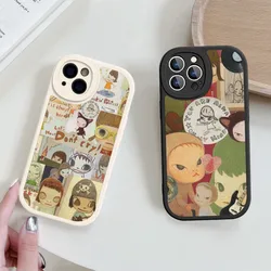 Yoshitomo Nara Phone Case Hard Leather For iPhone 15 14 13 12 Mini 11 14 Pro Max Xs X Xr 7 8 Plus Fundas