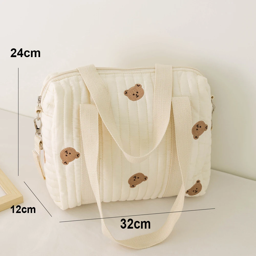 Reiß verschluss Stickerei geste ppte Baby Wickelt asche Veranstalter Umstands tasche für Kinderwagen Mama Single Shoulder Bag Reise große Outing Bag