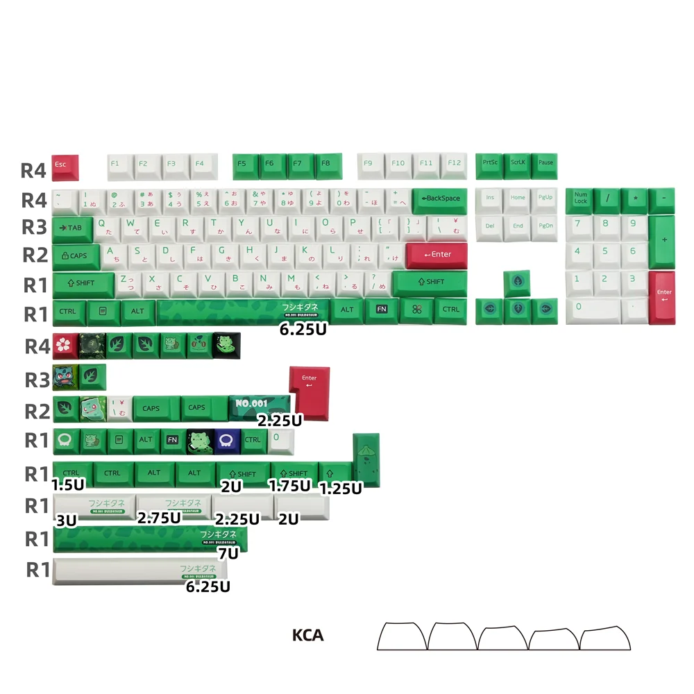 Anime 128 chaves sapo pbt 5 face dye-sublimação cherry perfil keycaps para teclado mecânico gh60 gk61 gk64 84 87 104 108