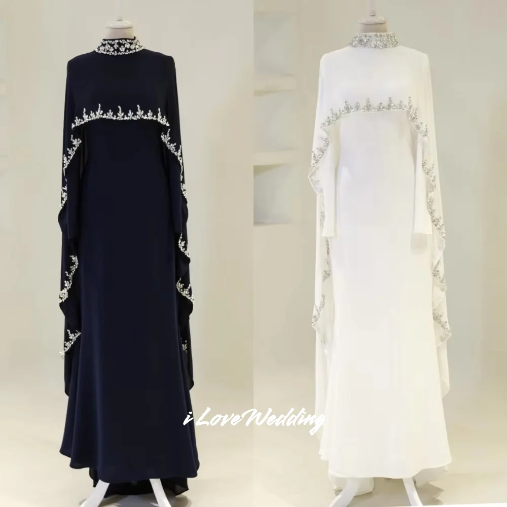 

Black Glitter Beaded Prom Dresses Long Sleeves Mermaid Floor-length Pleated فساتين سهرة فخمة ٢٠٢٥ Customized