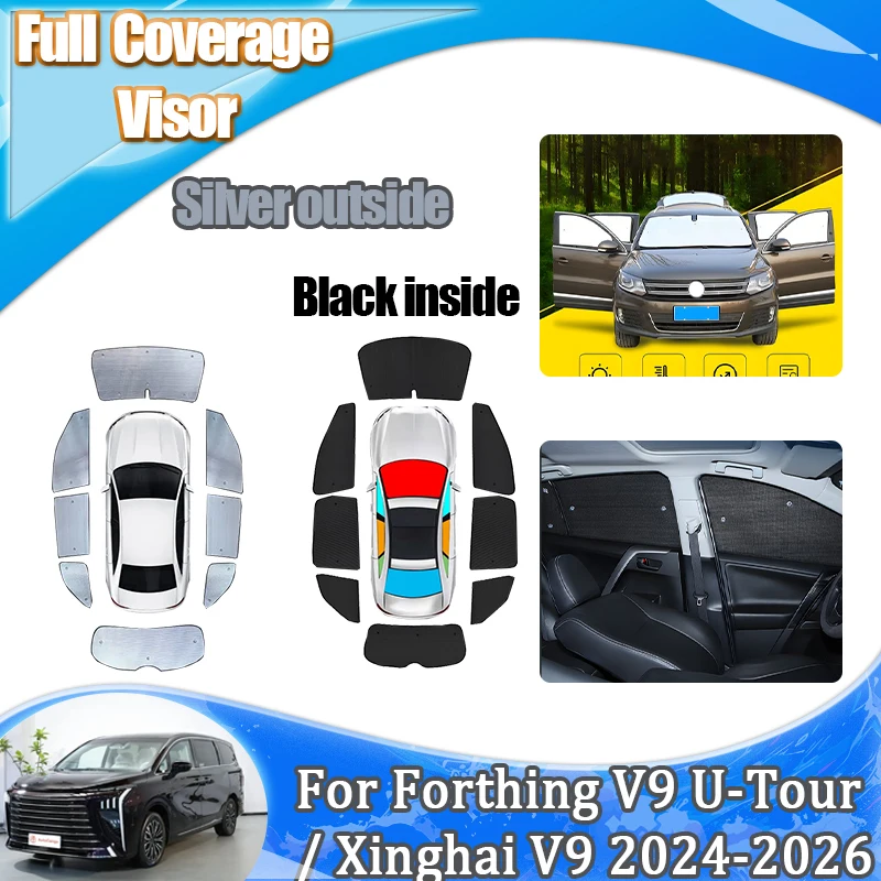 

Для Forthing Xinghai V9 аксессуары V9 U-Tour 2024-2026 солнцезащитный козырек, солнцезащитный козырек, боковые солнцезащитные козырьки, тепловая крышка, анти-УФ-инструменты