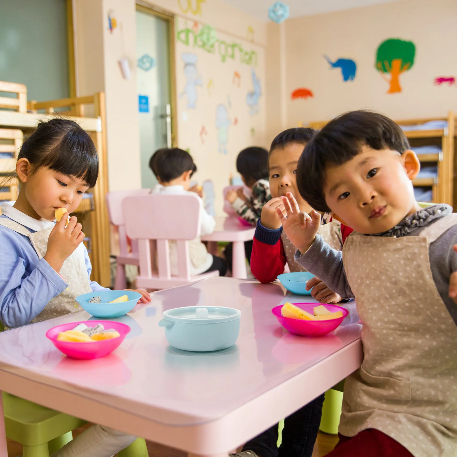 

1 комплект, детская обеденная миска из нержавеющей стали, нескользящая, термостойкая, безопасная детская тренировочная посуда, миска для кормления малышей