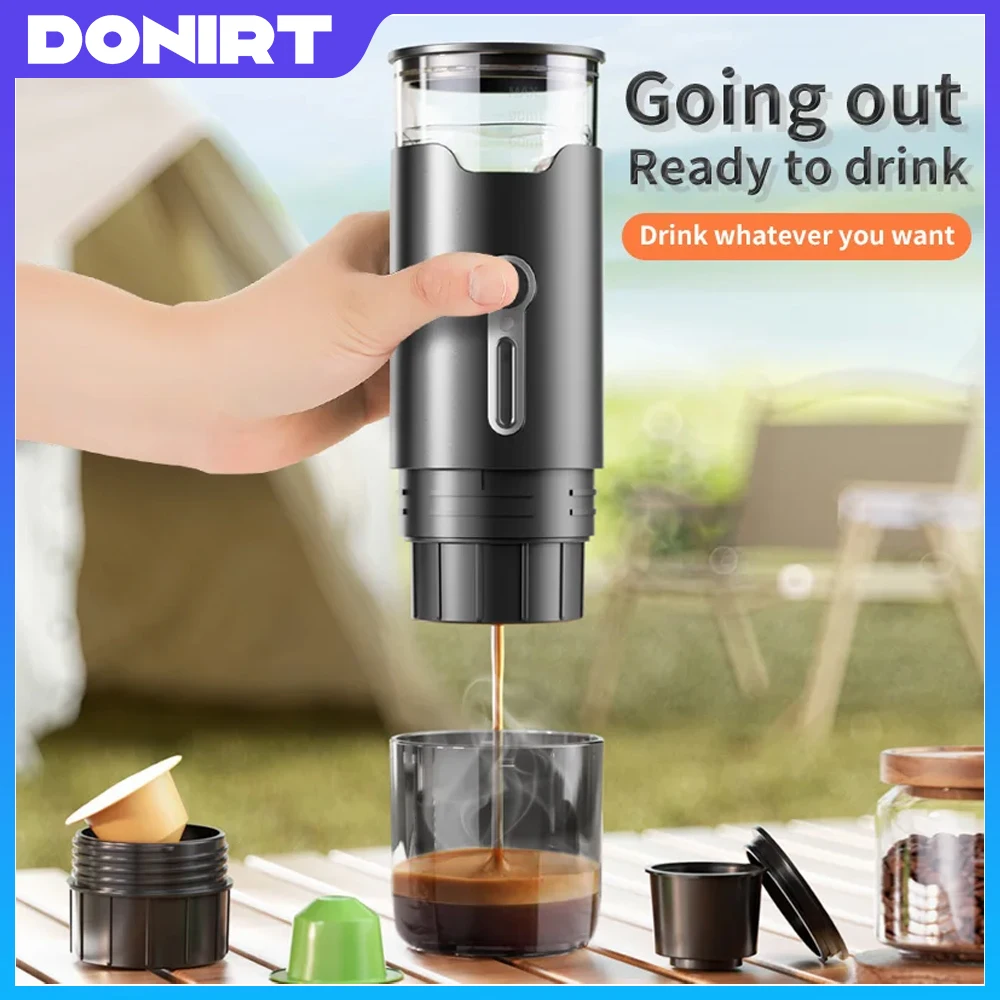 2024 New Small Portable Coffee Maker Electric Capsule Coffee Brewer Portable Coffee Machine Fit Coffee Powder and Coffee Capsule