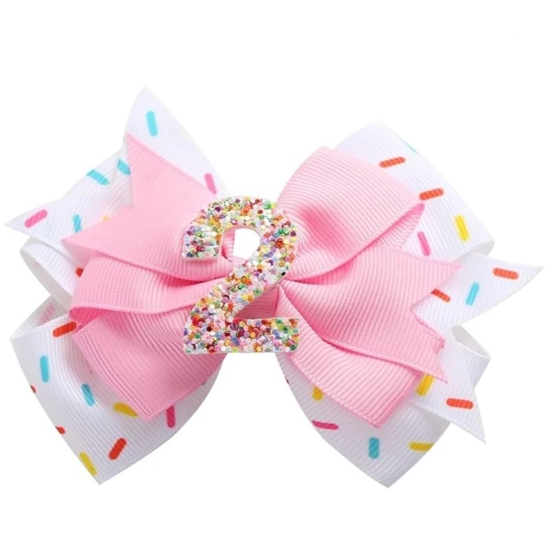 

J15U Birthday Party Hair Accessory for Baby Girls Soft & Breathable Bowknot Hairdress/Hair Clip for Infants Ages 1 to 6 Year