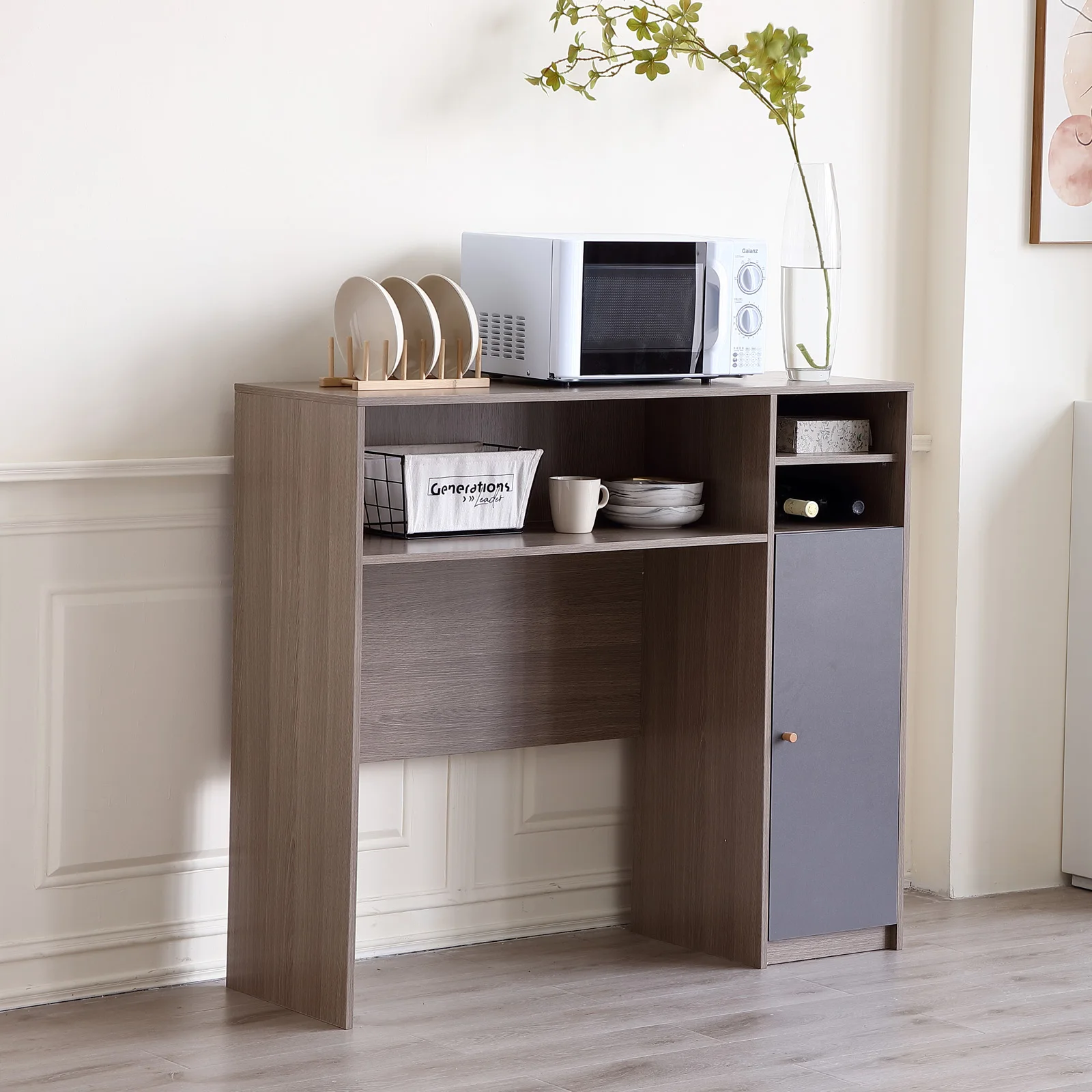 

Sideboard Kitchen Buffet Cabinet with Storage, Modern Kitchen Pantry Storage Cabinet with Shelve, Folding Table Storage Cabinet