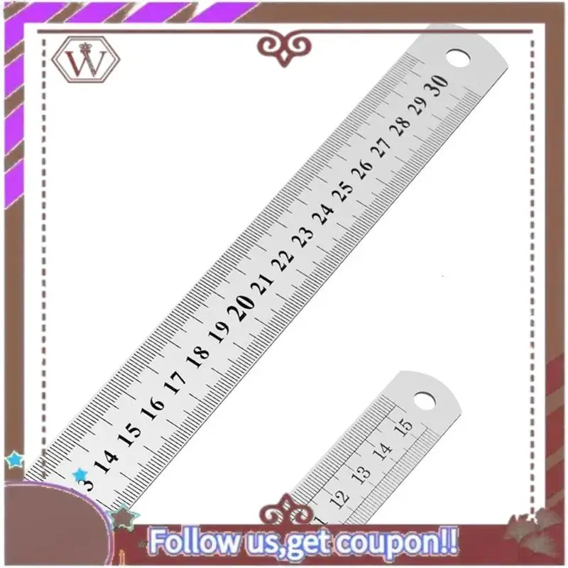 ABBG-3X مسطرة من الفولاذ المقاوم للصدأ 12 بوصة + 6 بوصة مساطر معدنية