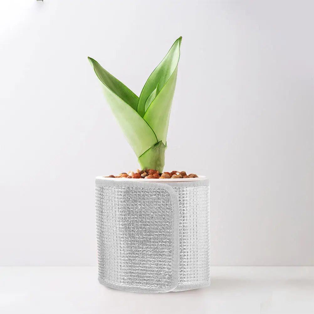 5Pcs Flower Pot Thermal Insulation Cover Self Adhesive Double Sided Aluminum Foil Plant Protection Bag Frost Protection Outdoor
