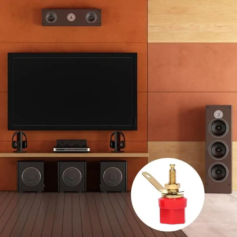 Y1UB 1Pair Universal Speaker Terminals Binding Posts 4Mm Banana Plugs For Homes Theater Car Music And Stage Equipment