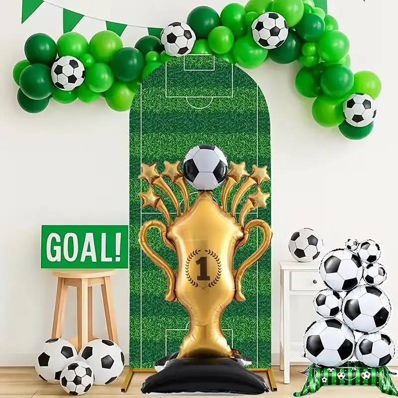 Soccer Trophy Large Standing Foil Balloons Kit for Sports Football Theme Birthday Party Decoration Supplies Gift Photo Props view 6
