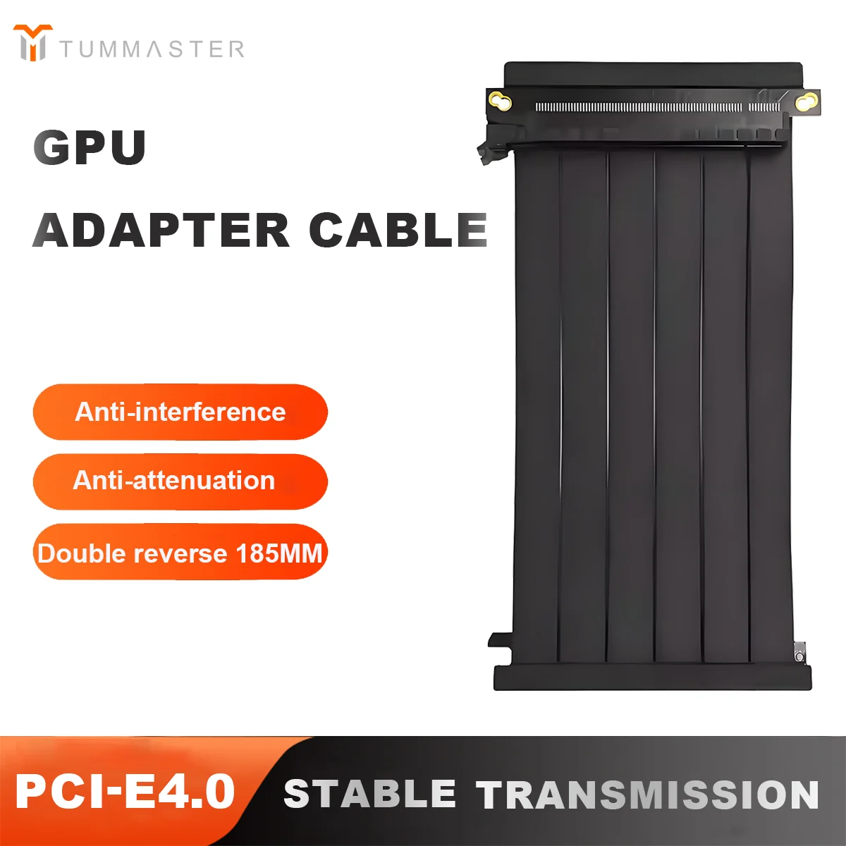 

TUMMASTER Computer Graphics Card Adapter Cable PCI-E4.0 180 Degree 185MM for MINI Small Case PC GPU Extension Cable