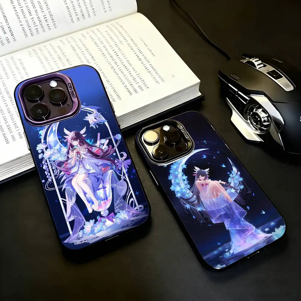 

G-Genshin columbina Phone Case For iPhone17,16,15,14,13,12,11 Plus,Pro Max Black Candy silver phone case