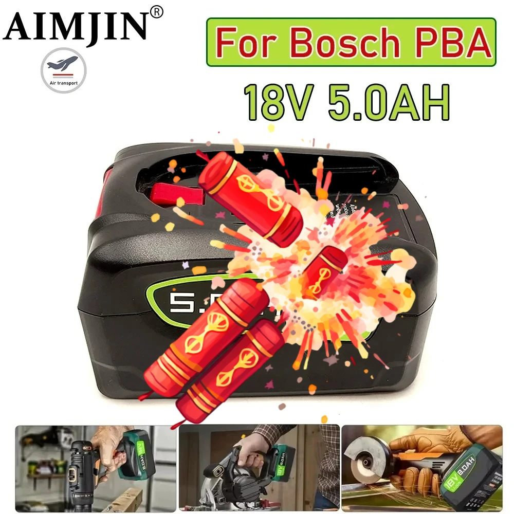 

Suitable for Bosch green power tool vacuum cleaner PBA18V 5000mAh lithium battery replacement Bosch 18V PBA PSA PSR