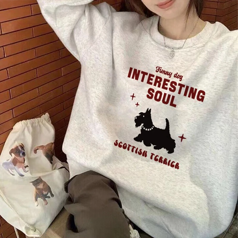 かわいい子犬プリントぬいぐるみスウェットシャツ女性秋 2025 新しいオーバーサイズ長袖ルーズカジュアルパーカープルオーバー Y2K トップかわいい服