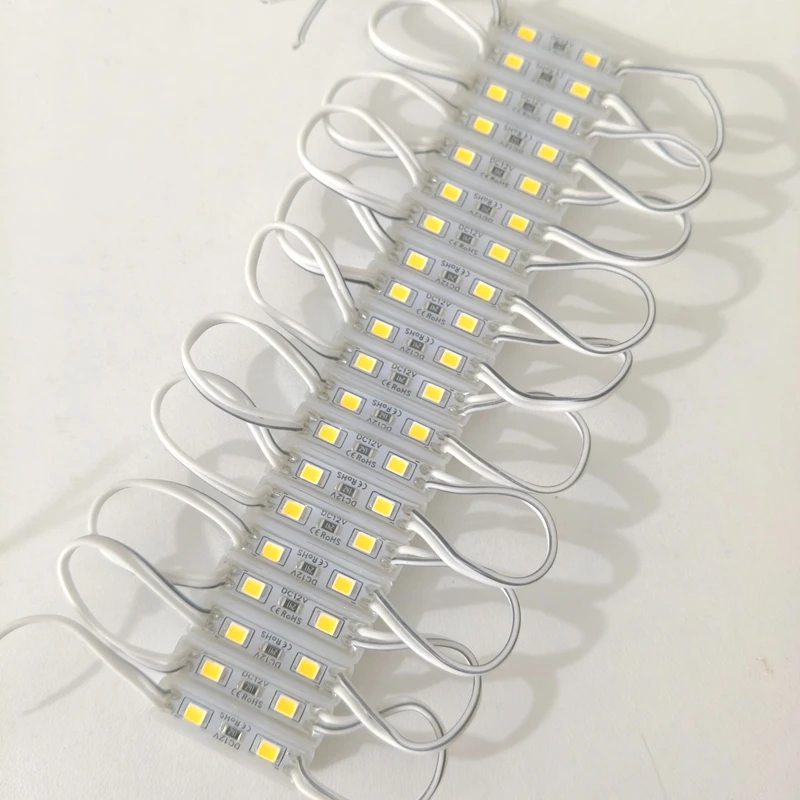 20 pièces Mini Module LED mince petit Module LED Narrrow 26mm x 7mm 2835 2 LED 12V jaune rouge vert bleu rétro-éclairage Module de vitrine