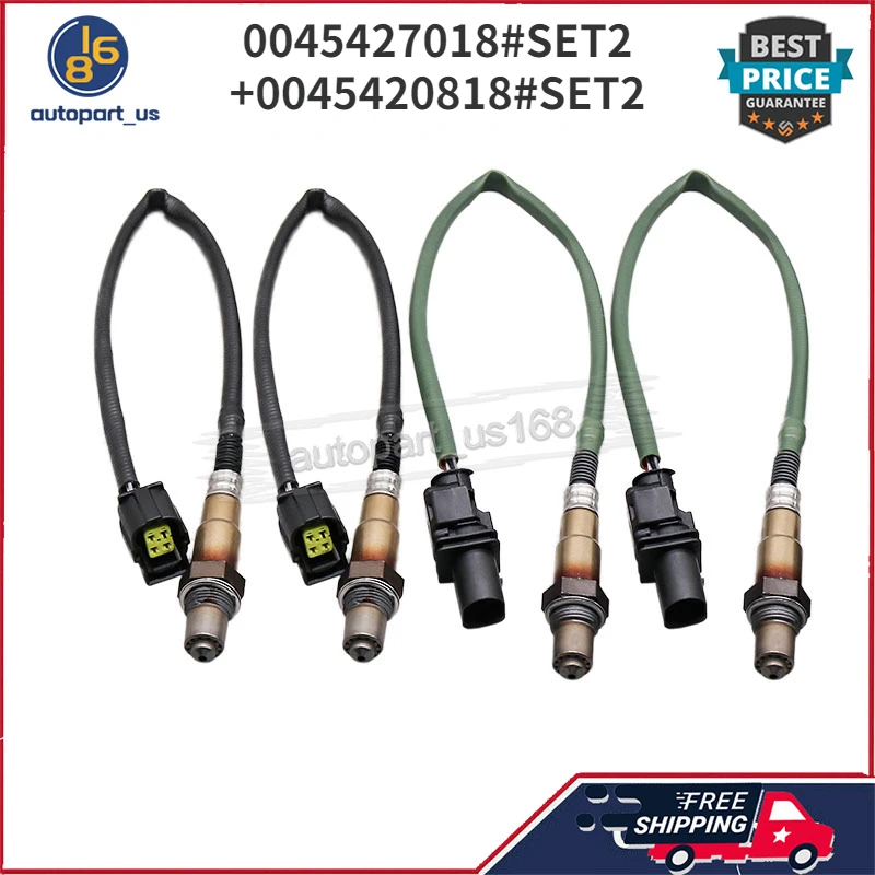 For Mercedes-Benz R350 R550 S550 E550 GL450 GL550 ML350 ML550 4Pcs Upstream & Downstream Oxygen O2 Sensor A0035427018 0045420818