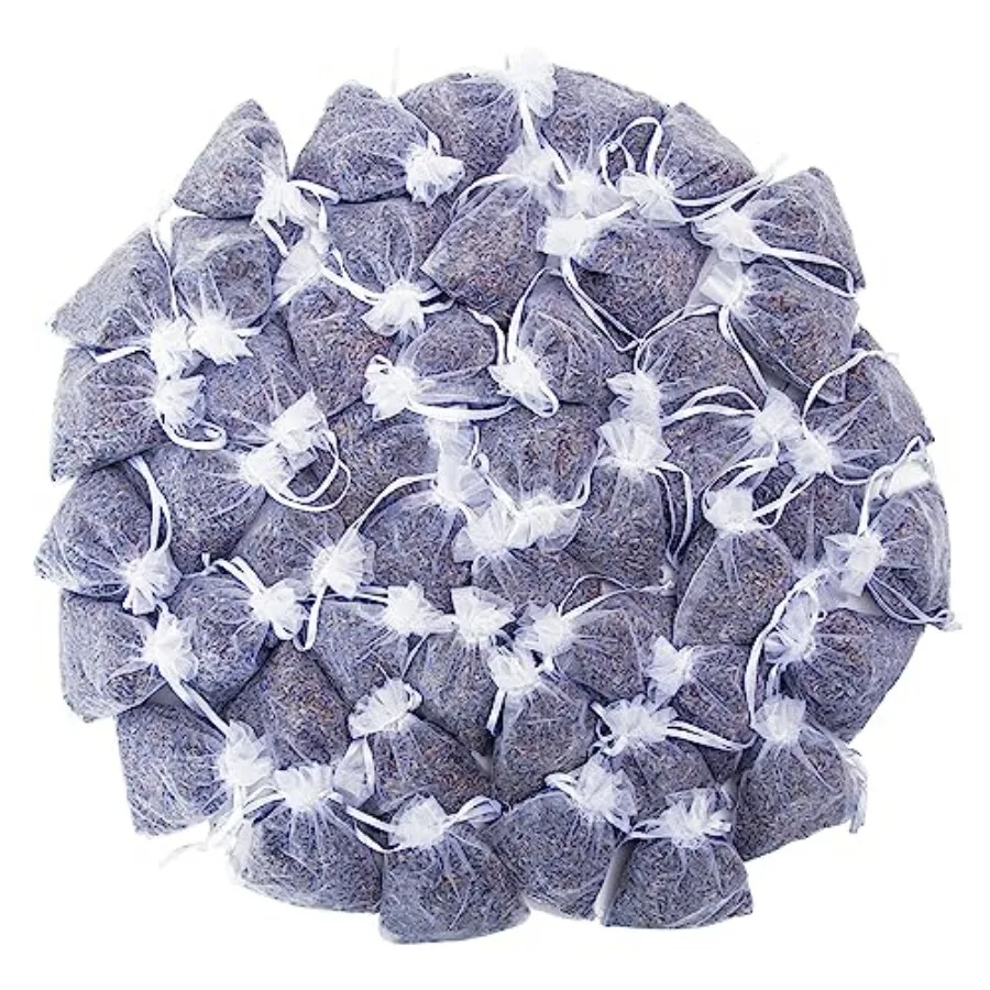 

French Lavender Sachets for Drawers and Closets Fresh Scents, Set of 48, Home Fragrance Sachet for Closets and Drawers, White,