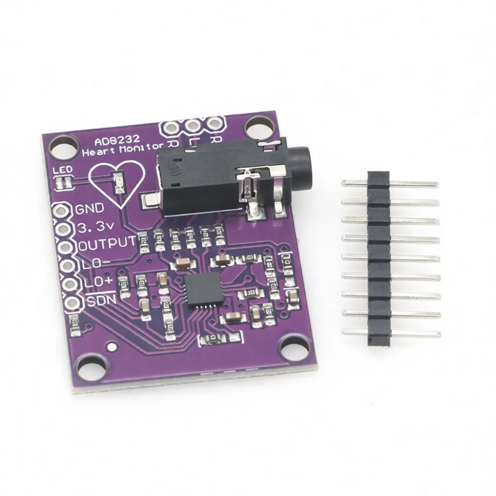 ECG Monitoring Sensor Module AD8232 Pulse Heart Activity Detection Component Electronic Signal Processing Circuit For Arduino view 5