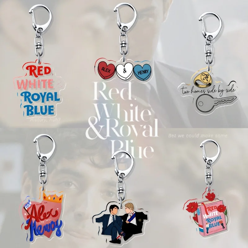 

Rwrb Red White Royal Blue Boy Romance Acrylic Keychain Products Key Chain Bag Charms Souvenir Creative Pendant Jewelry Girl Gift