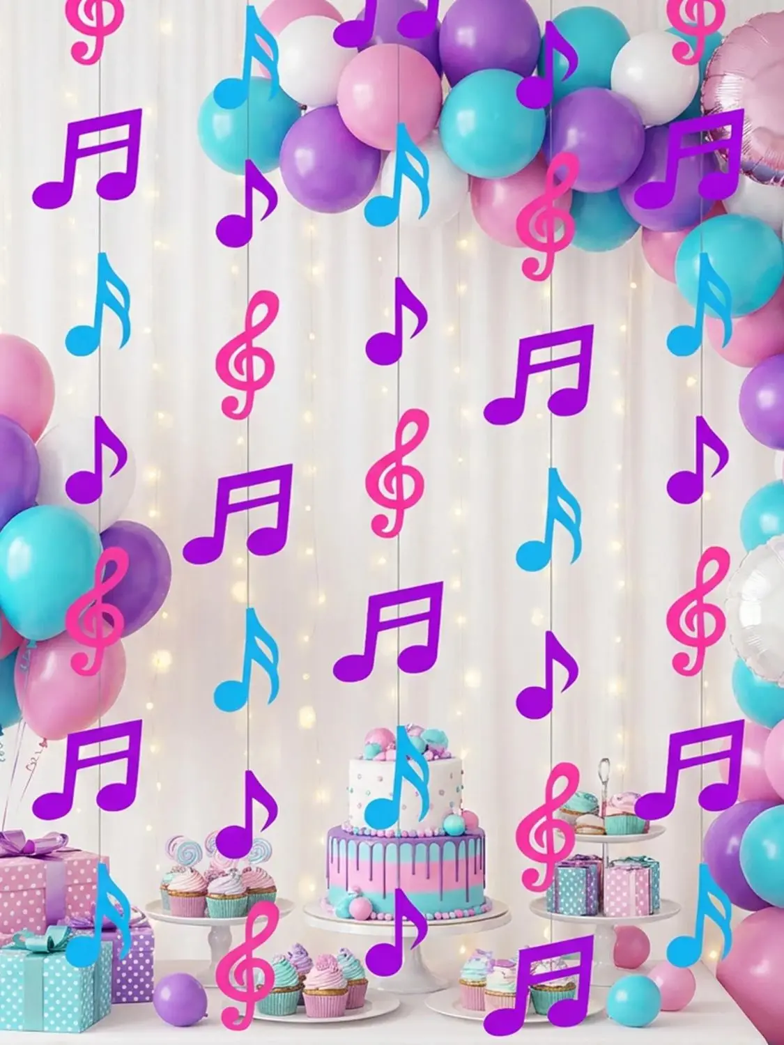 3M Lila K-Pop Musik Party Papierblumen Girlande Geburtstag Hochzeit Disco Stern Papiergirlande Geschlechtsoffenbarung Deckendekoration – Detail 5