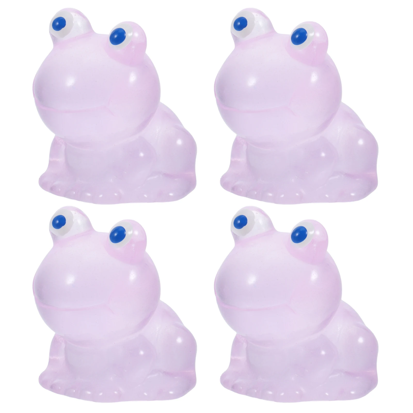 

Tiny Figurines Glow-in-the-dark Frog Ornaments Bulk Resin Miniature Frogs Statuette Miniatures