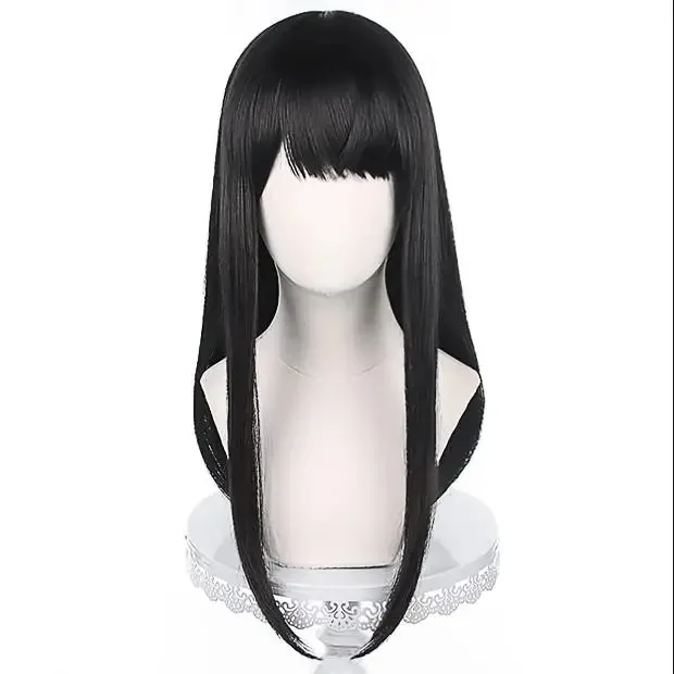 Anime Mitakka Assa schwarze lange gerade Perücke Cosplay Damenkostüm hitzebeständige Haarperücke für Party Halloween – Detail 2