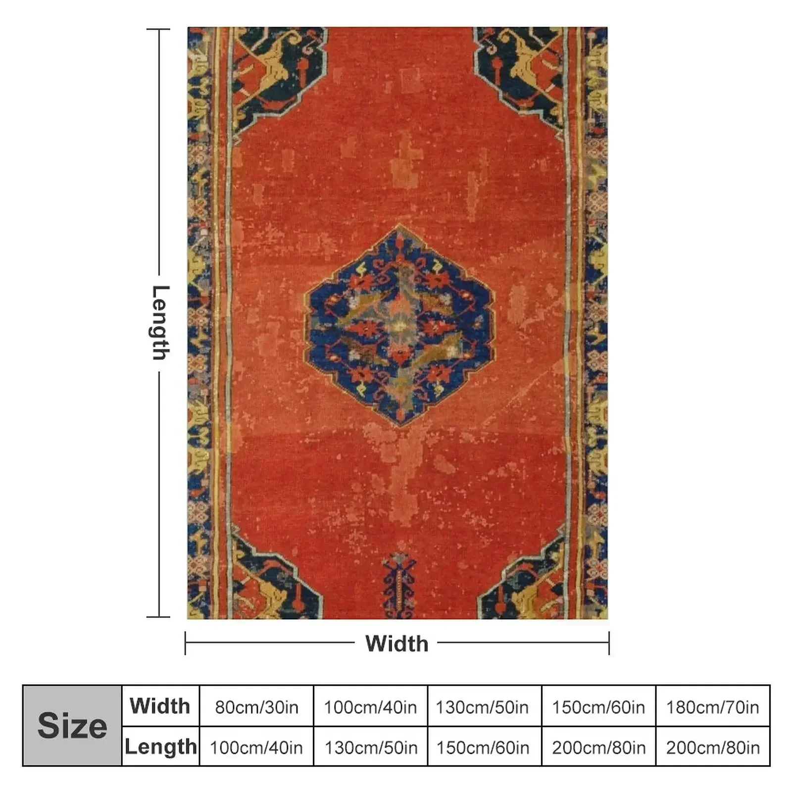New 17th Century Antique Turkish Carpet Print Throw Blanket Polar Custom Cute anime Blankets
