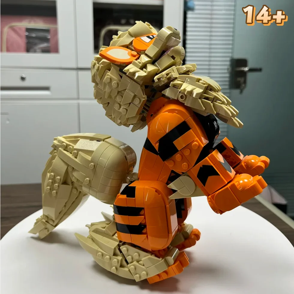 Hot Toys New 1190pcs Monster Wind Dog Animal Elf Orange Hound Fire Puppy 3D Model Building Blocks Toys Ornament Birthday Gifts