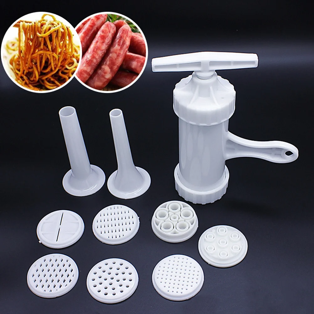 

7pcs Manual Maker Press Machine With 7 Molds 2 Funnels Kitchen Noodle Maker For Home Use Household Pasta Press Tool Baking