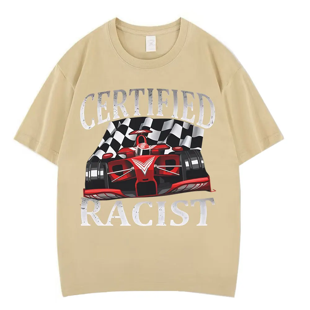 Lustiges, professionell zertifiziertes Racist Racing Meme Grafik-T-Shirt für Herren, modisches Vintage-T-Shirt aus Baumwolle, lässiges Gothic-Punk-T-Shirt – Detail 7