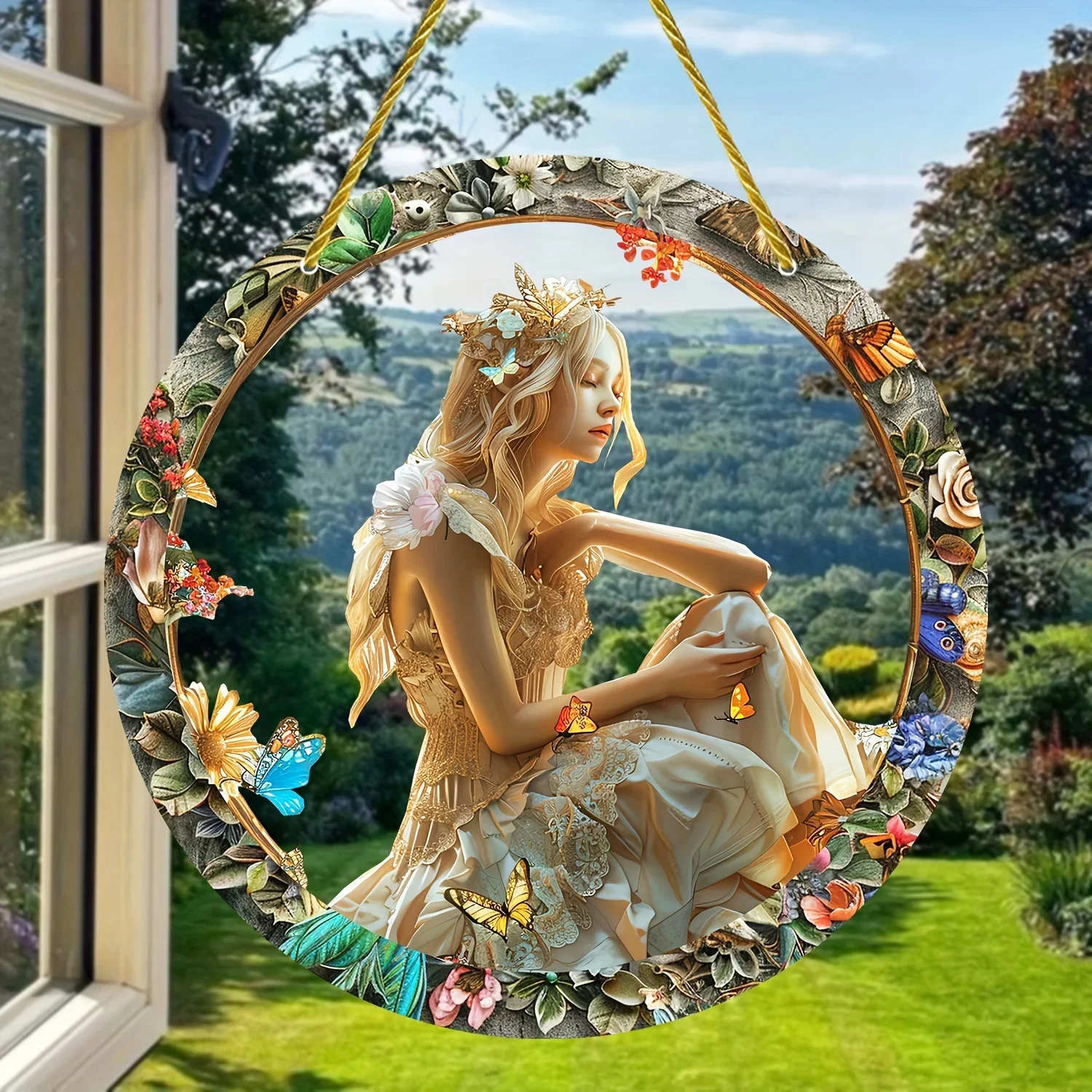 Enchanting Elf Fairy Acrylic Sun Catcher Window Door Display, Seasonal Summer Decor - for Home, Bar, for Daily Christmas Decor