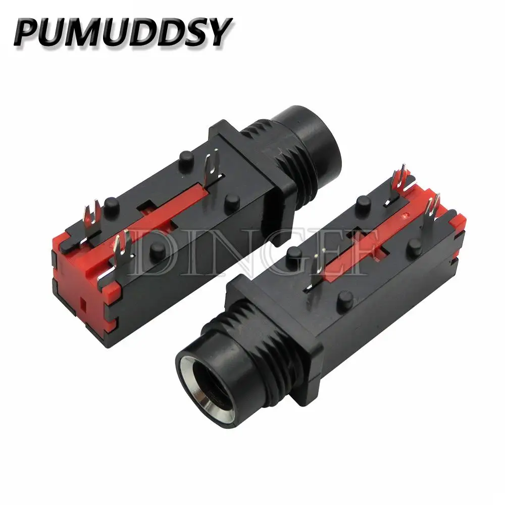 5 TEILE/LOS PJ-309 6,35mm Audio Jack 3Pin Stereo Audio Buchse Mikrofon Schweißen Linie Für Mikrofon Buchse PJ309
