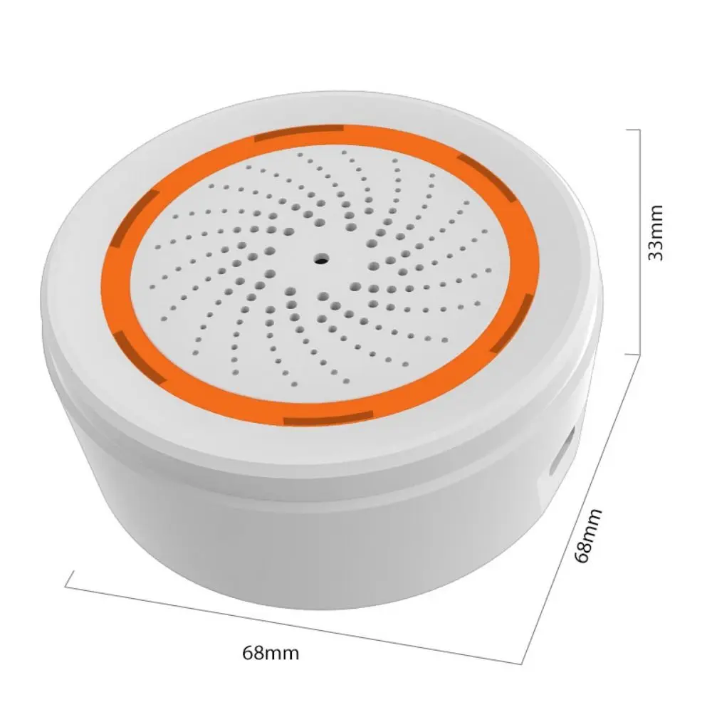 Alarma de sirena inteligente de 40m y 90db, alarma de sirena integrada, alertas estroboscópicas, compatible con Sensor de luz de sonido, aplicación remota, Control, Cable USB de alimentación