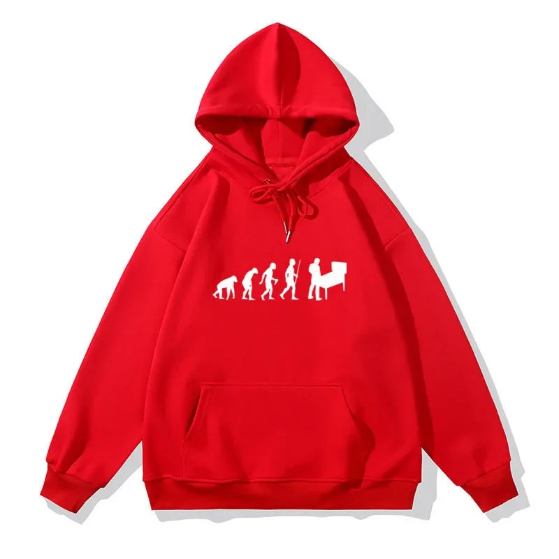 Sweat-shirt à capuche en coton pour hommes et femmes, streetwear décontracté, évolution du pinball, Hip Hop