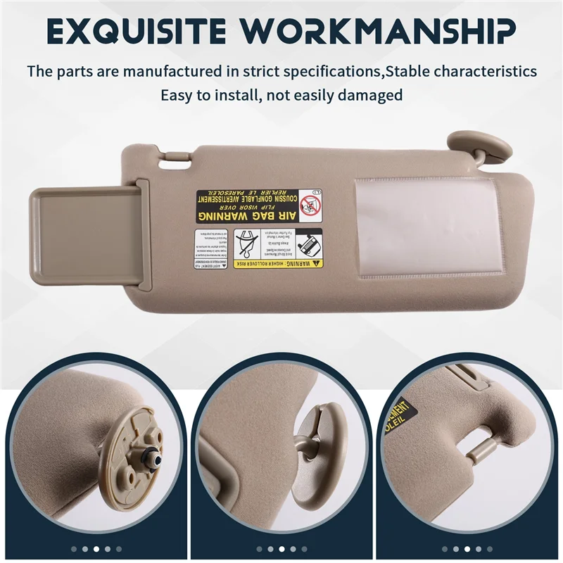 

For Toyota Tacoma 2005-2012 Interior Car Sun Visor Sunshade Replacement 74320-35C10-B0 74310-35C10-B0 Beige