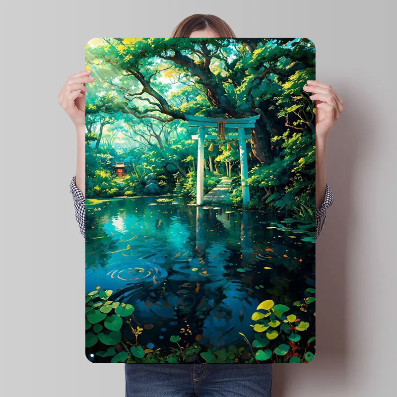 

Forest Torii Gate Metal Poster Wall Art Decor Custom Retro Metal Tin Signs for Home Room Decoration Posters on the Wall Man Cave