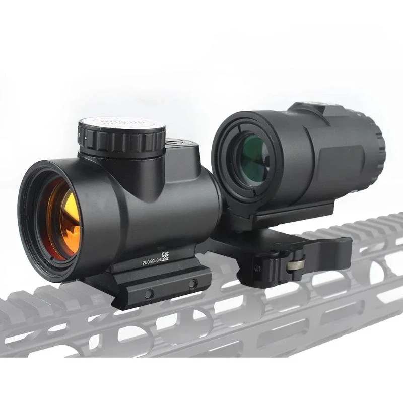 HD MRO 1x25 Red Dot Sithg Scope & Quick Release Flip Side Picatinny Mount 3x Magnifier Combination Hunting