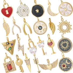 Gothic Moon Heart Charms for Jewelry Making Supplies Golden Tarot Card Charm Dijes Diy Woman Earrings Necklace Braclet Pendant
