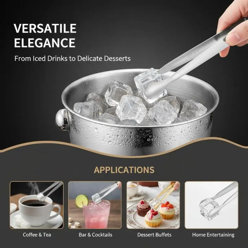 Sugar Cube Tongs Multi-color Ice Clamp Stainless Steel Electroplated Ice Tongs Ice Clip For Bar Kitchen Sugar Cube Meal Clip