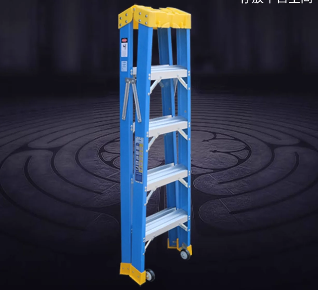 Ce Certified Double Sided Blue Cable Insulated Wide Dielectric Multipurpose Fiberglass Ladder