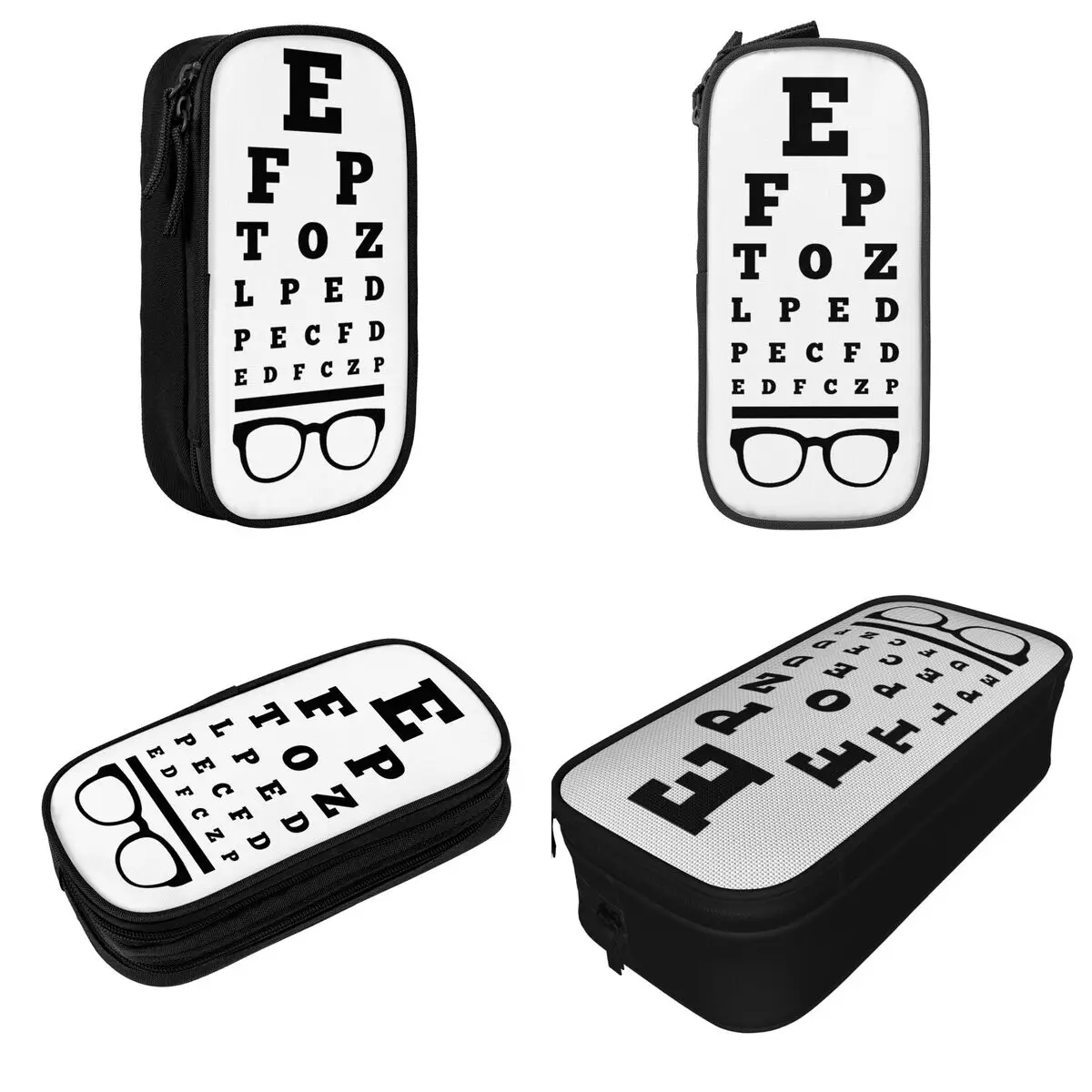 시력 검사 차트 검안사 연필 케이스 펜 홀더 가방 학생 대용량 사무실 지퍼 연필 케이스