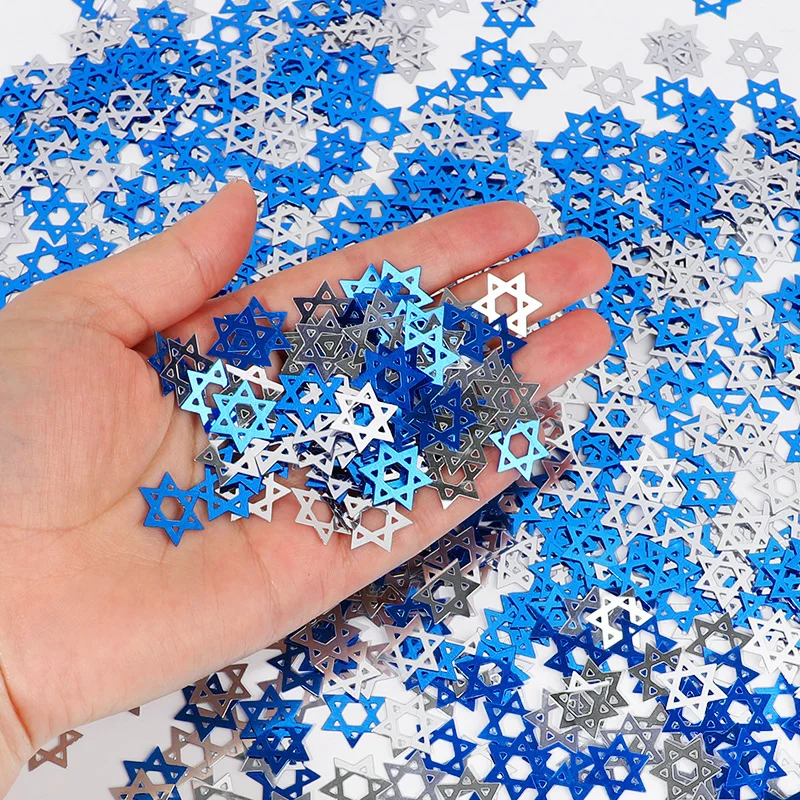 450Pcs Hanukkah Party David Star Confetti Home Table DIY Decoration Chanukah Festival Supplies Wedding Birthday Party Gift Craft